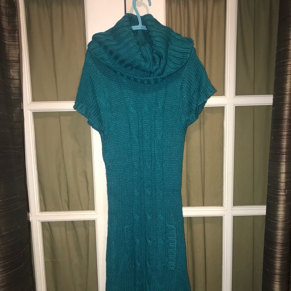 blue heart sweater dress sz L/XL